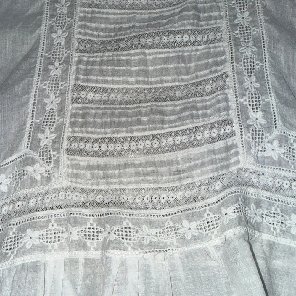 Antique Edwardian Christening Gown Hand Embroidered Lace Heirloom Gown